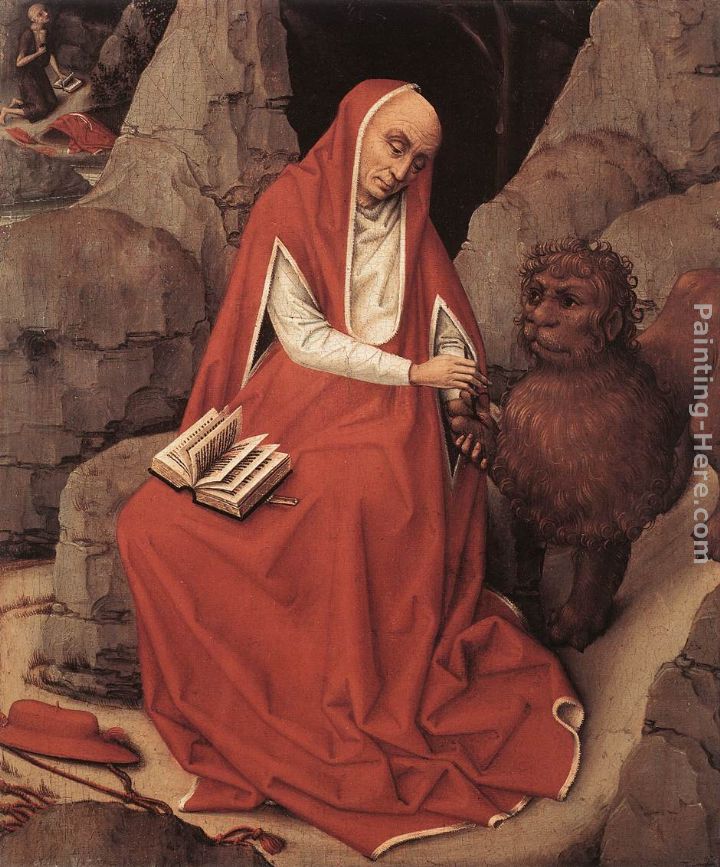 St Jerome and the Lion painting - Rogier van der Weyden St Jerome and the Lion art painting
